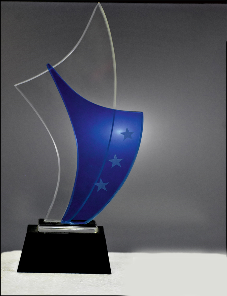 GLASS- BLUE STAR